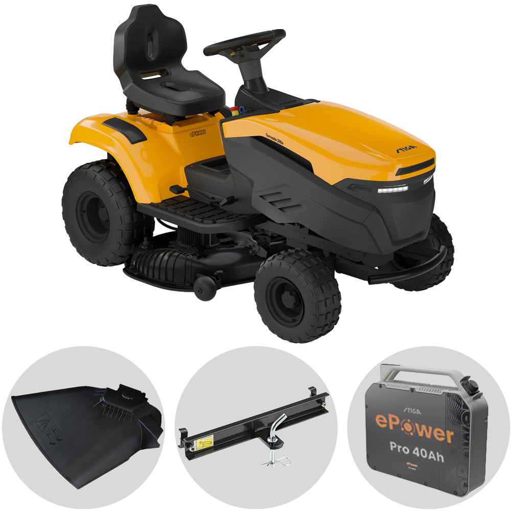 Stiga Tornado 398e accu-zitmaaier met zijuitworp 98 cm, automaat (K612218) | Rabe