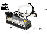 BlackStone BP-LA 135 Hydro zijklepelmaaier met arm 135 cm, detail 1