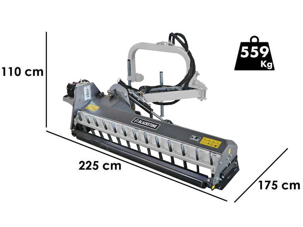 BlackStone BP-LA 180 Hydro zijklepelmaaier met arm 180 cm, detail 1