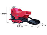 Motorkruiwagen laadvermogen 500 kg Blue Bird Trasporter 500DL Trcked, hydraulisch kiepen, detail 1