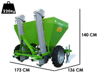 Bomet Gemini 2-rijige aardappelpootmachine, rubberwielen, detail 1