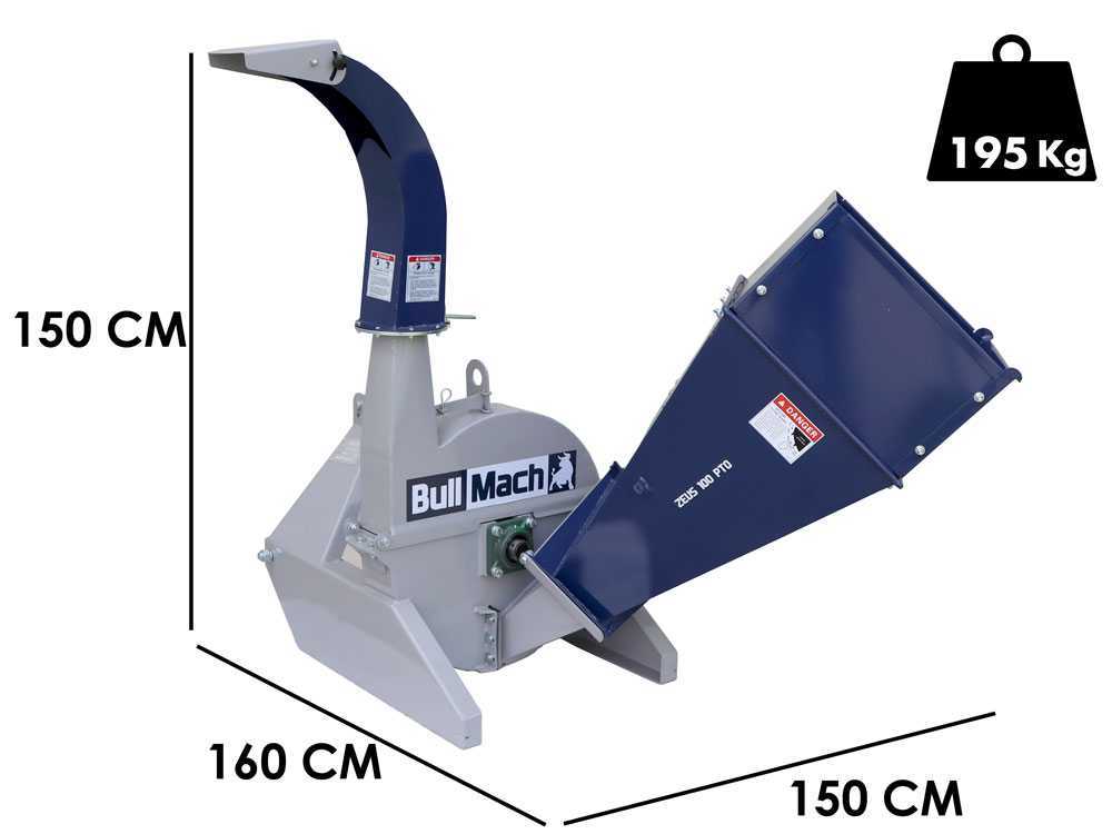 BullMach ZEUS 100 aftakas hakselaar, takken tot 100 mm, detail 1