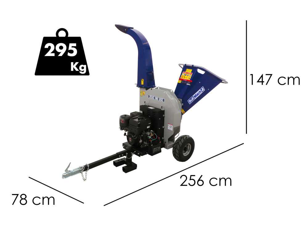 BullMach ZEUS 180 BSE benzine hakselaar, takken tot 95 mm, elektrische start, getrokken uitvoering, detail 1