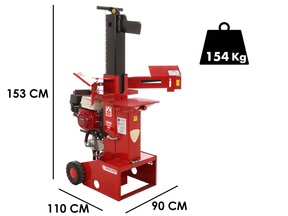 Ceccato Olindo BULL SPL12H GX200 benzine houtklover, 12 ton, verticaal, detail 1