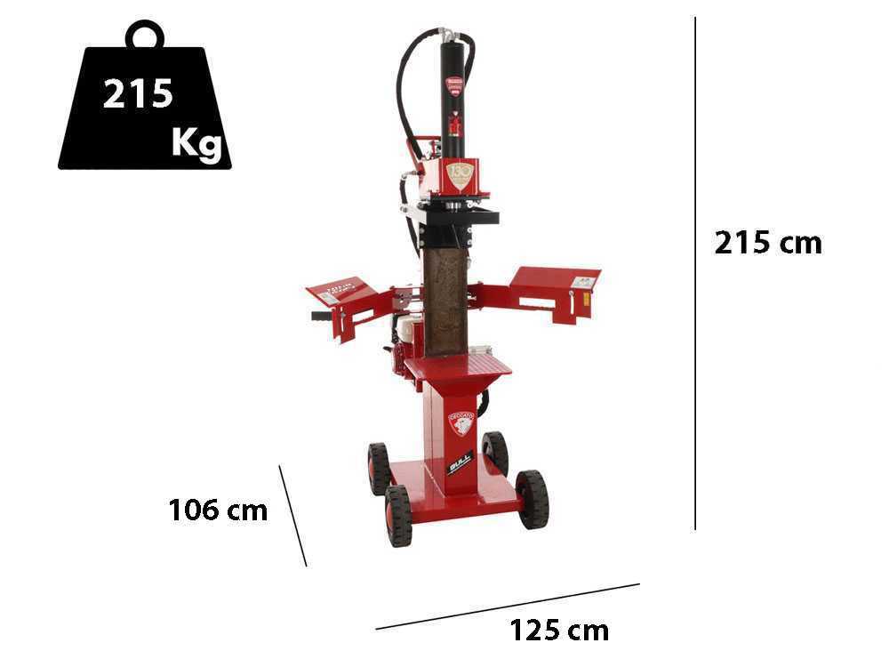 Ceccato Olindo BULL SPL13R4H benzine houtklover, 13 ton, verticaal, detail 1