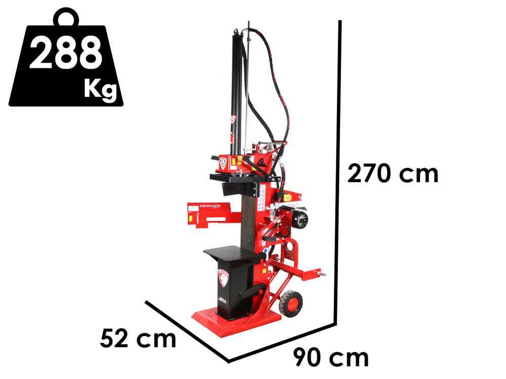 Ceccato Olindo SPLE13TLT elektrische houtklover, 13 ton, verticaal, detail 1
