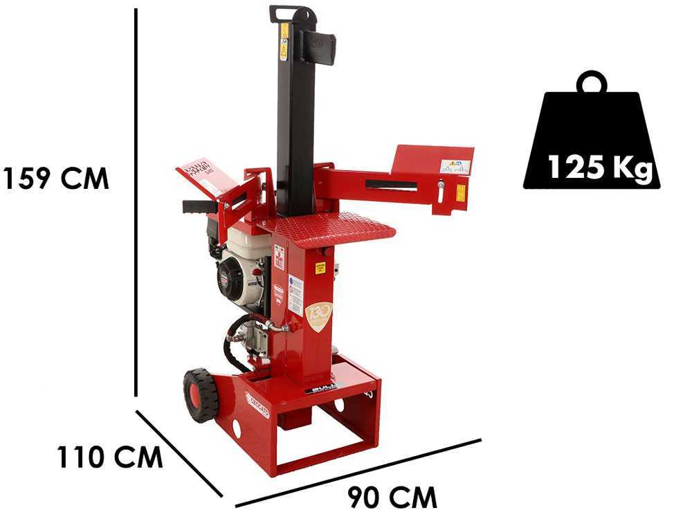 Ceccato Olindo SPL10H GP160 benzine houtklover, 10 ton, verticaal, detail 1