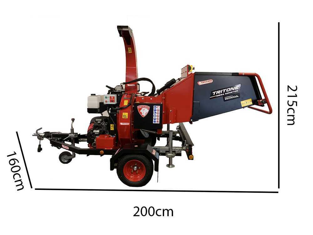 Ceccato Olindo Triton Mega Monster benzine hakselaar, takken tot 150 mm, op wielen, detail 1