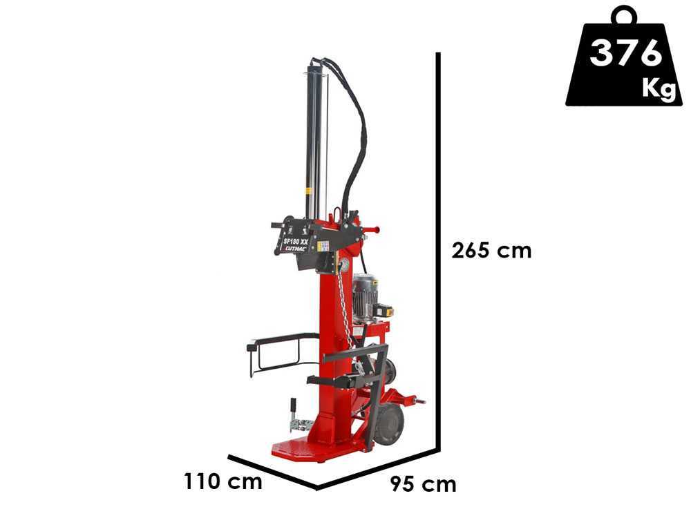 Docma SF180 380 + elektrische houtklover, 18 ton, verticaal, detail 1