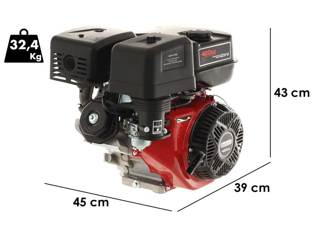 GeoTech Pro 420 cc benzinemotor met horizontale as, 12 pk, elektrische start, detail 1