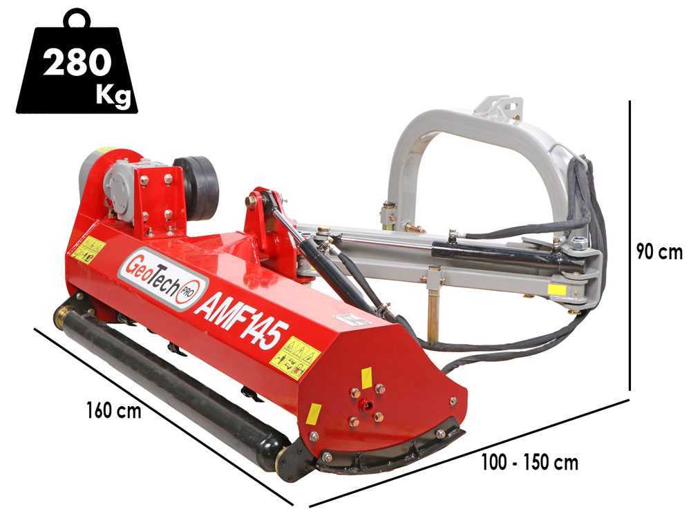 GeoTech Pro AMF145 zijklepelmaaier met arm 145 cm, detail 1