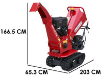 GeoTech Pro BMS155 BS benzine hakselaar, takken tot 90 mm, op rupsen, detail 1