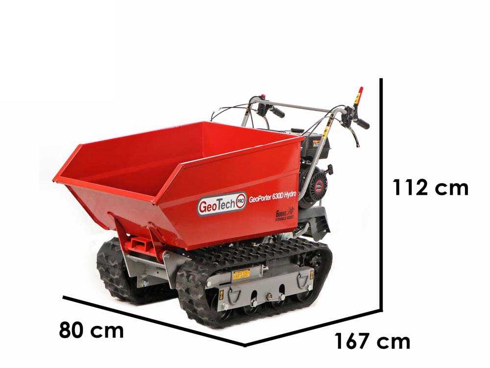 Rupsdumper laadvermogen 600 kg GeoTech Pro GeoPorter 630D Hydro, hydraulisch kiepen, detail 1