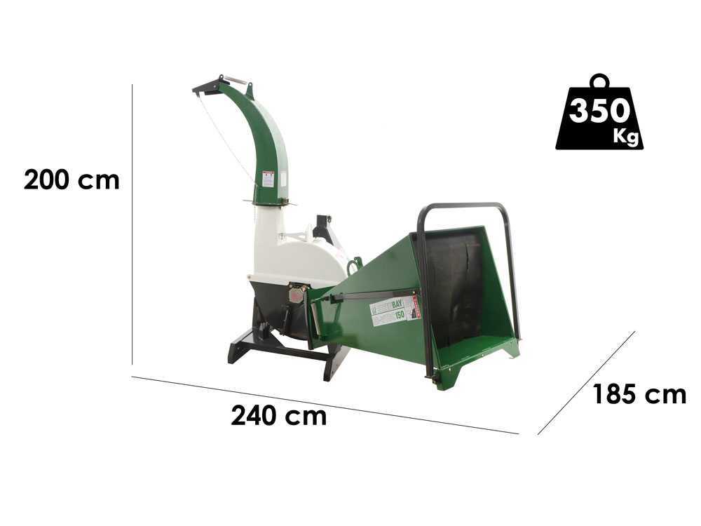 GreenBay GB-WTDC 150 aftakas hakselaar, takken tot 150 mm, detail 1