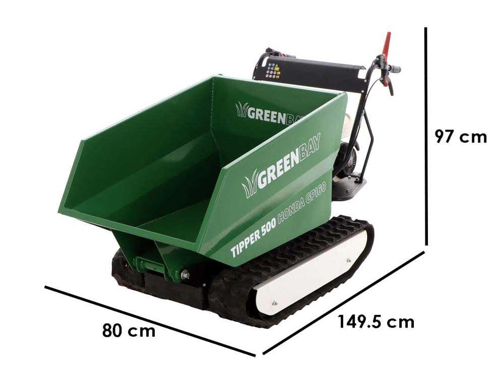 Rupsdumper laadvermogen 500 kg GreenBay Tipper 500, motor Honda GP160, detail 1