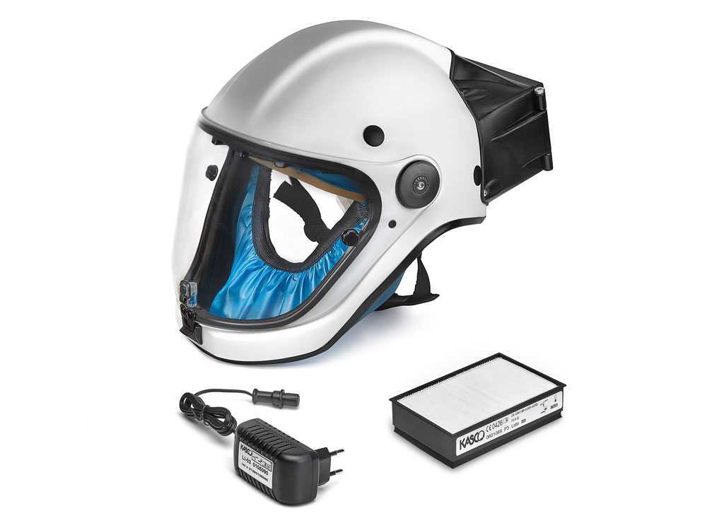 Kasco e-TA P3 beschermhelm met aangeblazen lucht, P3-filter, detail 1