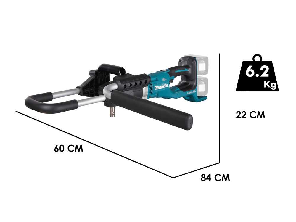 Accu grondboor Makita DDG461Z, zonder accu, zonder boor, detail 1