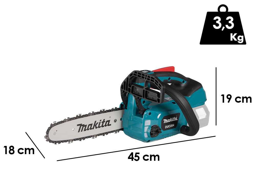Makita DUC254 accu kettingzaag, zwaard 25 cm, 18 V 3 Ah, detail 1