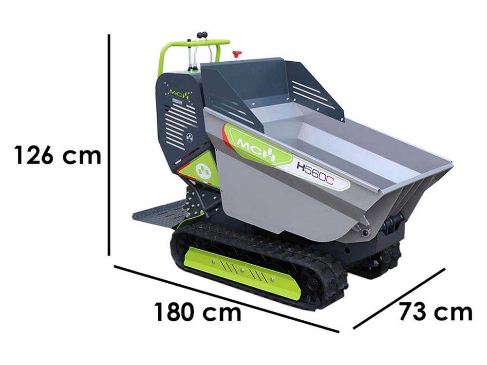 Rupsdumper laadvermogen 500 kg MCH H560C-GX, hydraulisch kiepen, detail 1