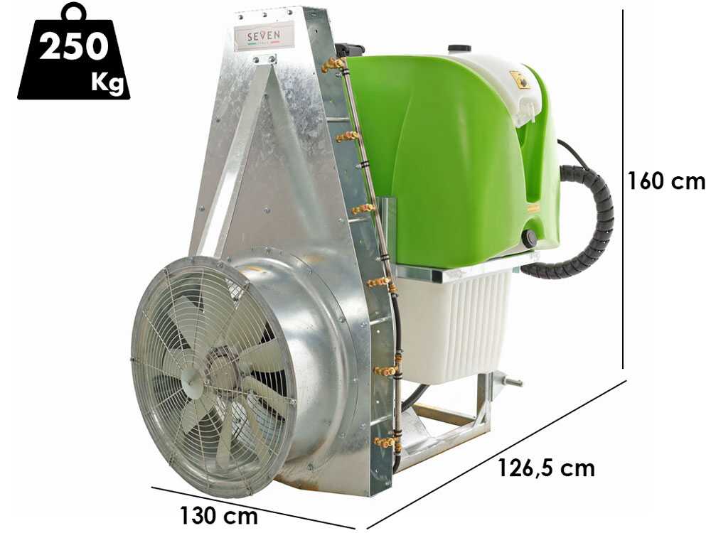 Seven Italy 600 nevelspuit met toren, 600 liter, pomp APS 71, detail 1