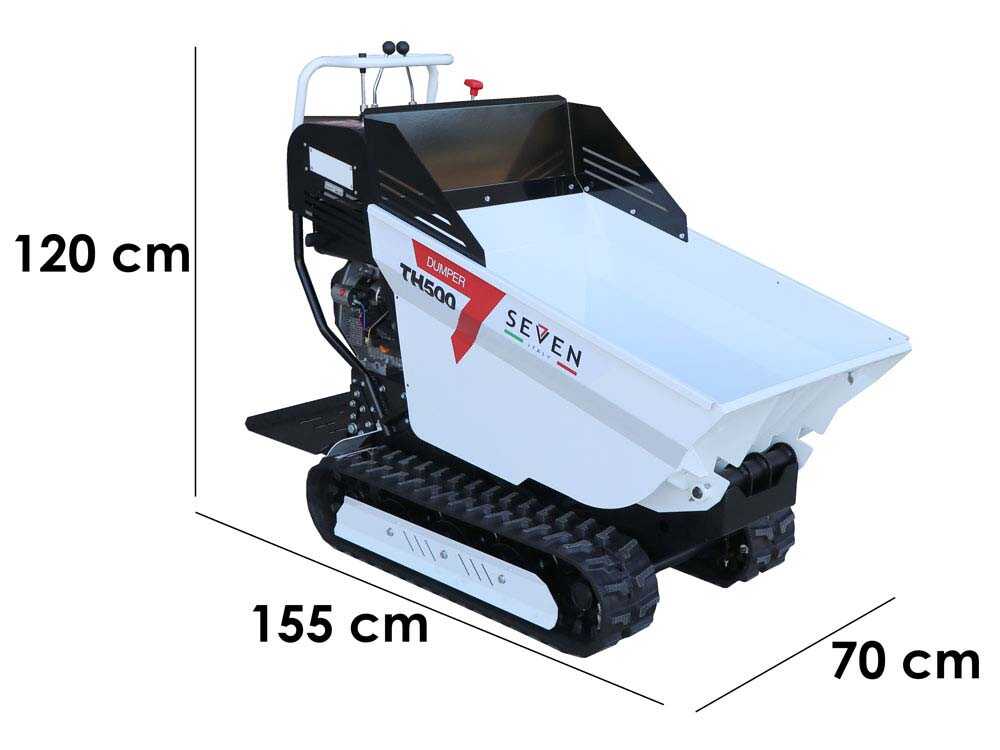 Diesel rupsdumper laadvermogen 500 kg Seven Italy TH500 KM178-E, hydraulisch kiepen, detail 1