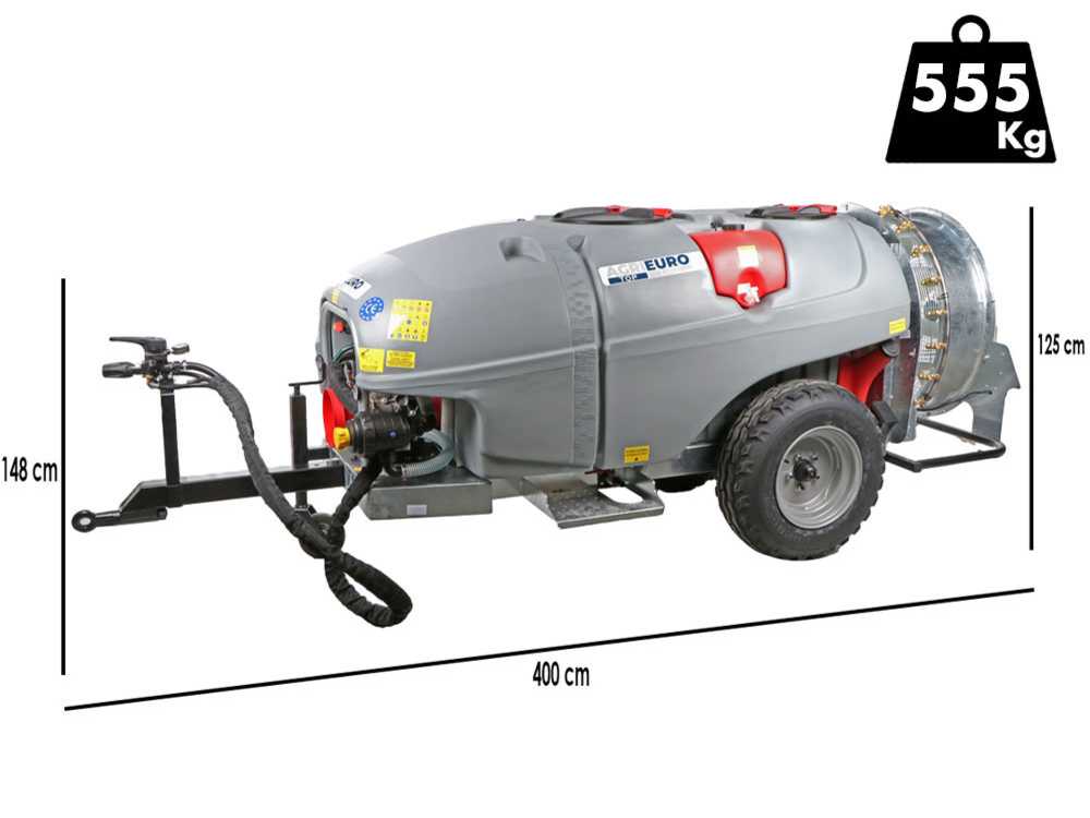 AgriEuro TOP-LINE Gray T Car 1500/90 getrokken nevelspuit, 1500 liter, pomp AR1203, detail 1