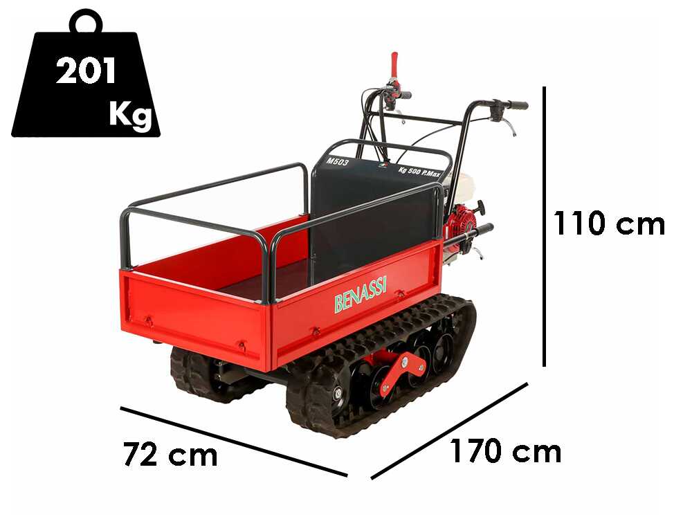 Rupsdumper laadvermogen 550 kg Benassi M503, detail 1