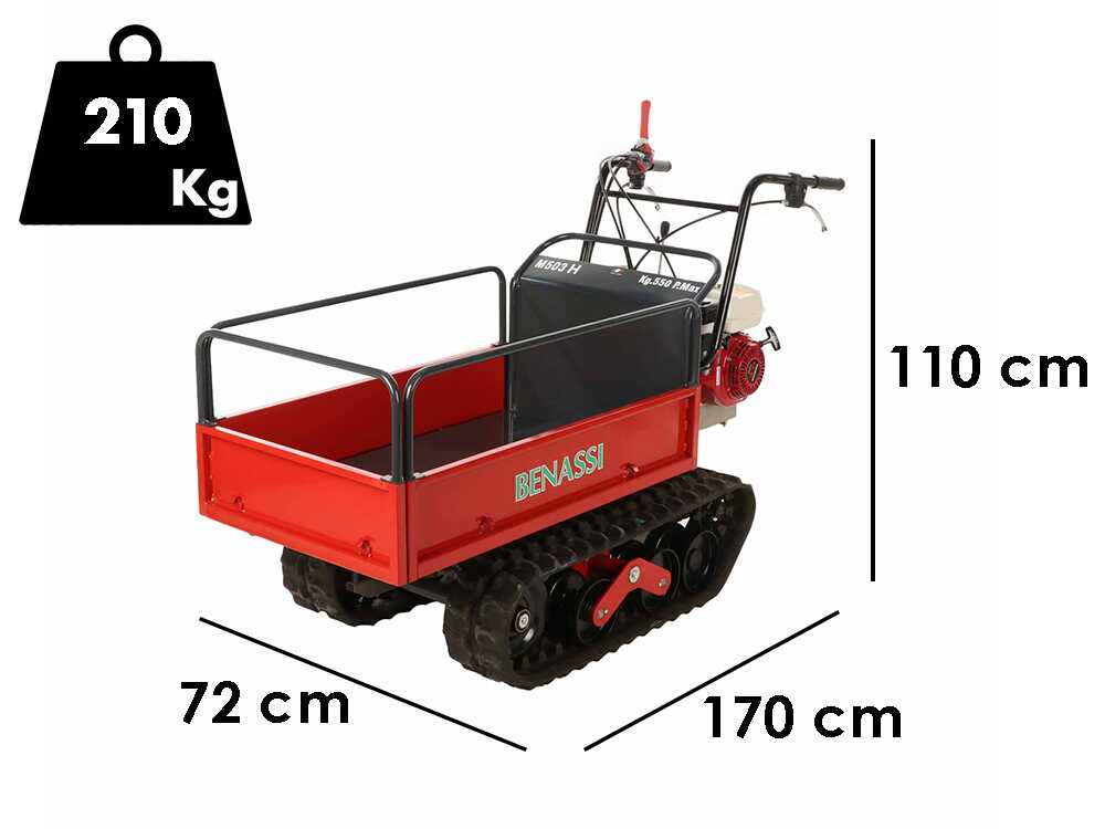 Rupsdumper laadvermogen 550 kg Benassi M503H, detail 1