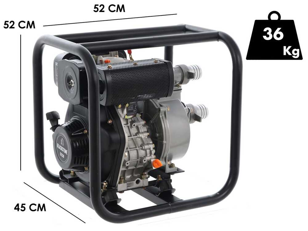 BlackStone BD 5000 diesel motorpomp, aansluiting 50 mm, detail 1