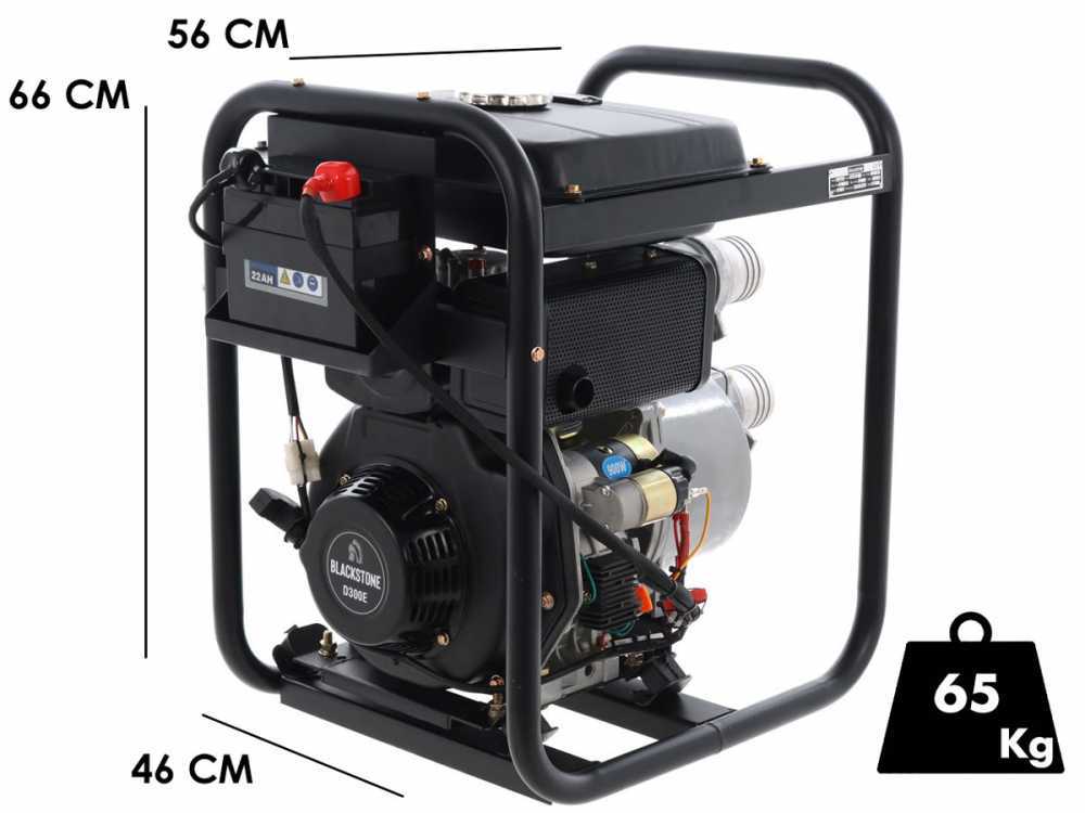 BlackStone BD 8000ES diesel motorpomp, aansluiting 80 mm, detail 1