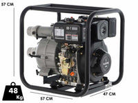 BlackStone BD-T 8000 diesel motorpomp voor vuil water, aansluiting 80 mm, detail 1