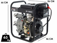 BlackStone BD-T 8000ES diesel motorpomp voor vuil water, aansluiting 80 mm, detail 1