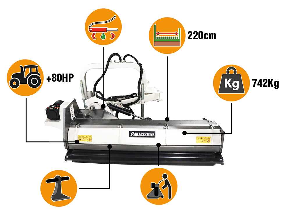 BlackStone BVH 220 H zijklepelmaaier met arm 220 cm, detail 2