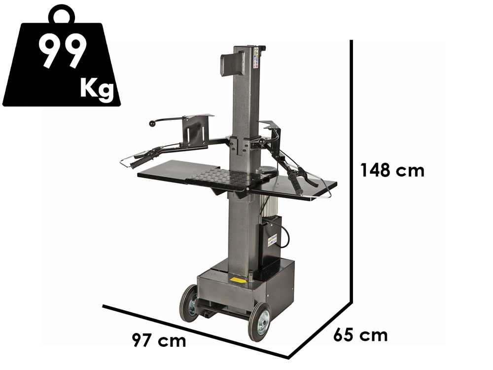 BlackStone EVL 8-55 elektrische houtklover, 8 ton, verticaal, detail 1