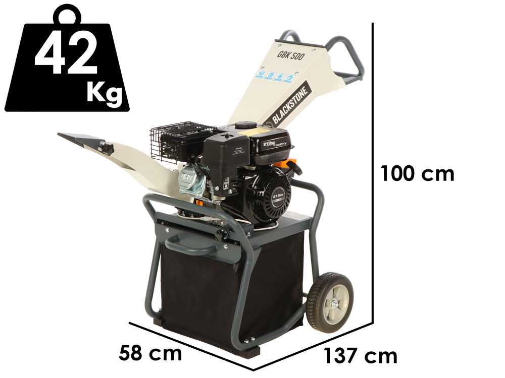 BlackStone GBK 500 benzine hakselaar, takken tot 50 mm, detail 1