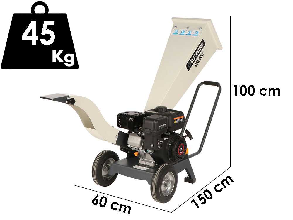 BlackStone GBK 600 benzine hakselaar, takken tot 50 mm, detail 1
