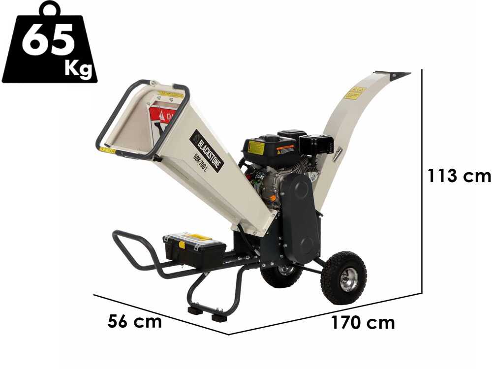 BlackStone GBK-700 L benzine hakselaar, takken tot 65 mm, detail 1