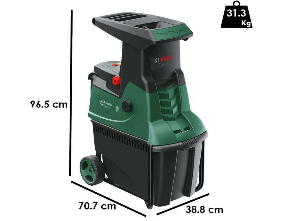 Bosch AXT 25 D elektrische hakselaar, takken tot 40 mm, detail 1