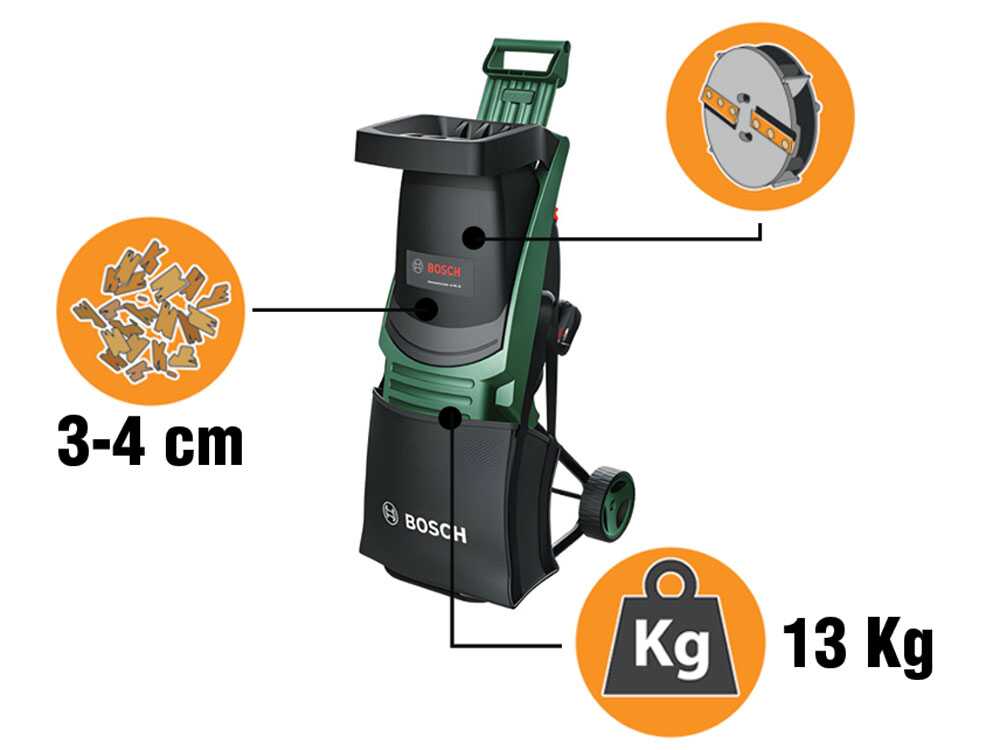 Bosch UniversalShredder accu hakselaar, takken tot 25 mm, 36 V 4 Ah, detail 2