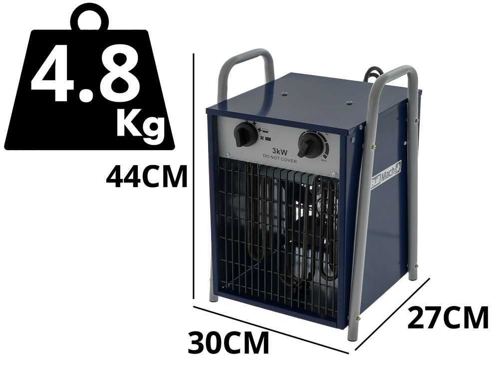 BullMach BM-EFH 3H elektrische heteluchtkanon 3 kW, 230 V, detail 1