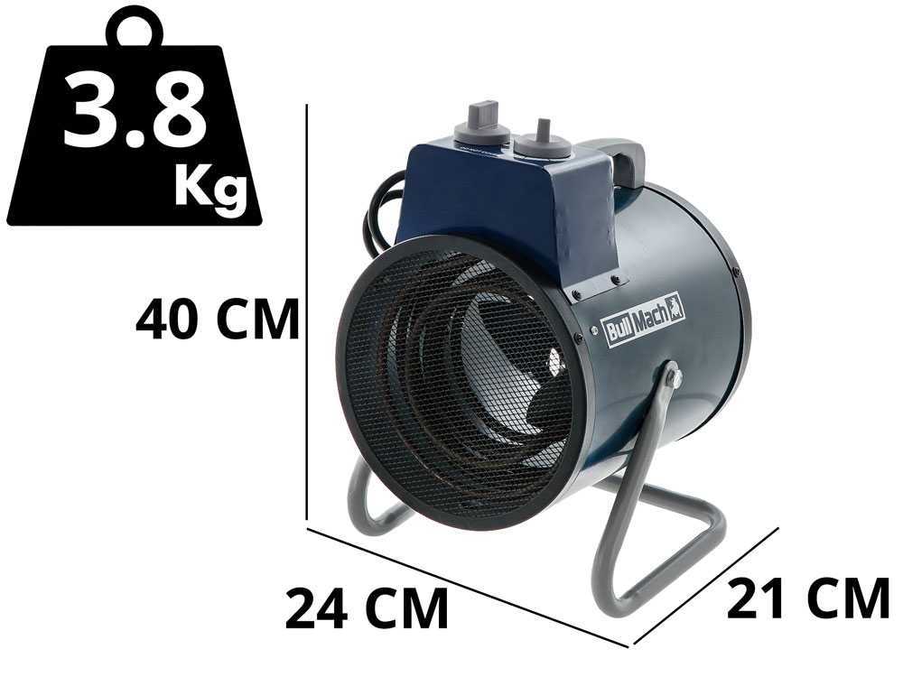 BullMach BM-EFH 3RS elektrische heteluchtkanon 3 kW, 230 V, detail 1