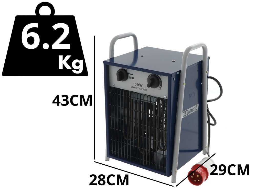 BullMach BM-EFH 5H elektrische heteluchtkanon 5 kW, 400 V, detail 1