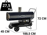 BullMach BM-IDH 30 diesel heteluchtkanon 30 kW, indirect gestookt, detail 1