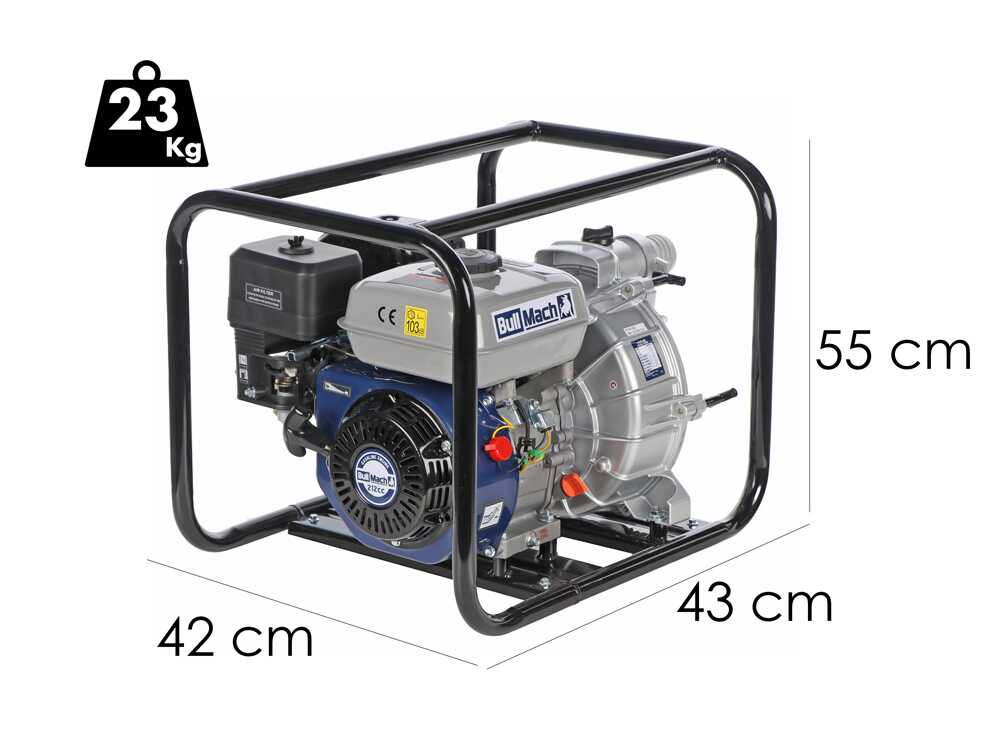 BullMach NERINA 50 benzine motorpomp voor vuil water, detail 1