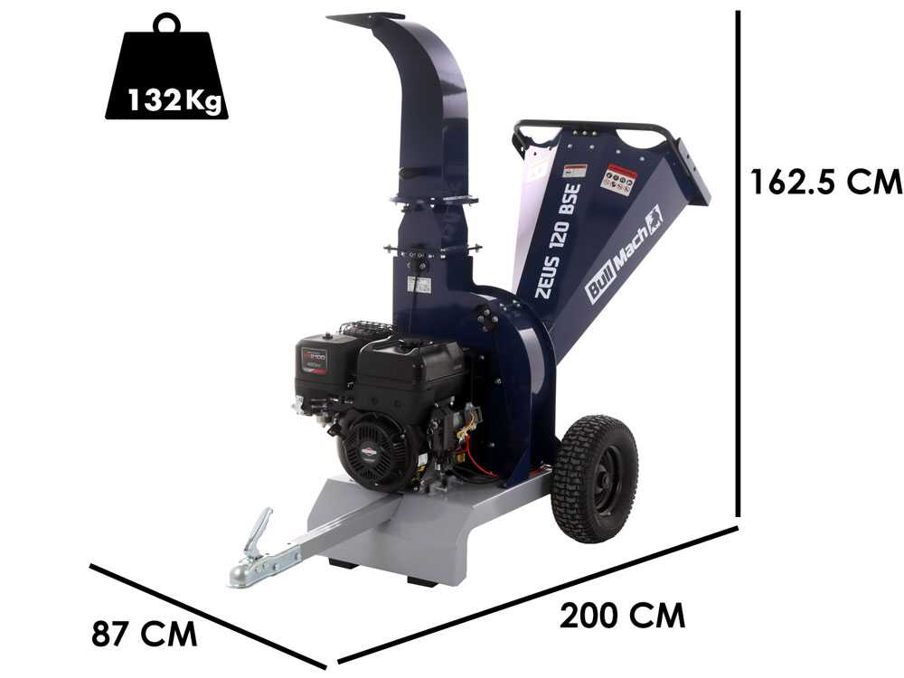 BullMach ZEUS 120 BSE benzine hakselaar, takken tot 80 mm, elektrische start, detail 1