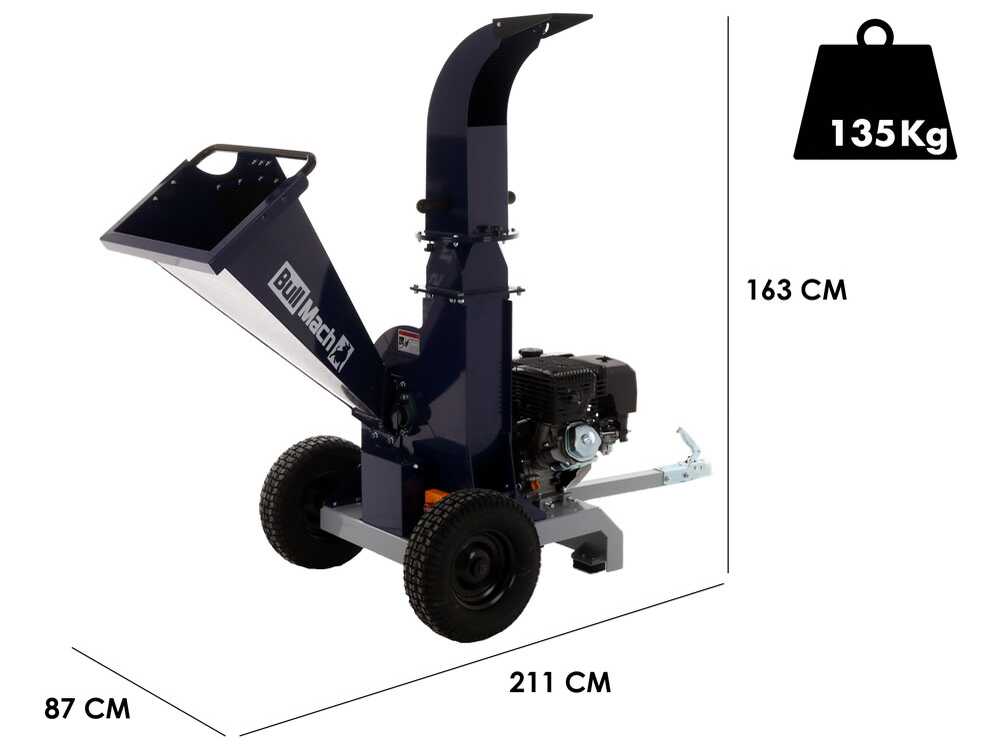 BullMach ZEUS 120 LE benzine hakselaar, takken tot 80 mm, elektrische start, detail 1