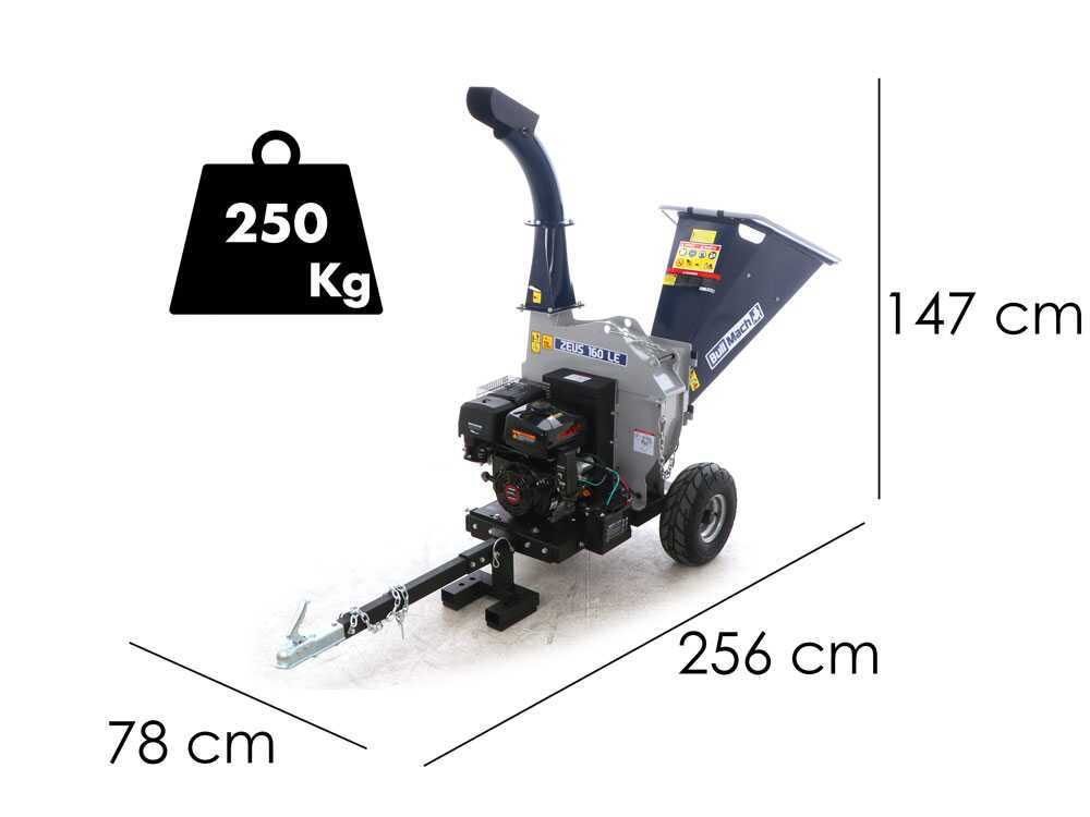 BullMach ZEUS 160 LE benzine hakselaar, takken tot 90 mm, elektrische start, getrokken uitvoering, detail 1