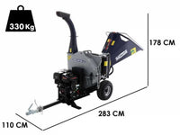 BullMach ZEUS 200 BH-LE benzine hakselaar, takken tot 100 mm, elektrische start, getrokken uitvoering, detail 1