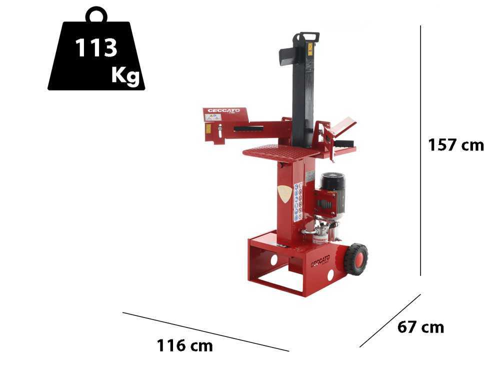 Ceccato Olindo BULL SPLE10T elektrische houtklover, 10 ton, verticaal, detail 1