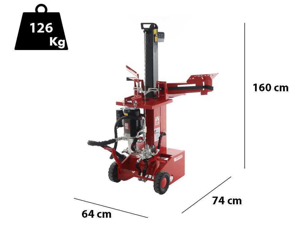 Ceccato Olindo BULL SPLET10 KOMBI elektrische houtklover, 10 ton, verticaal, detail 1